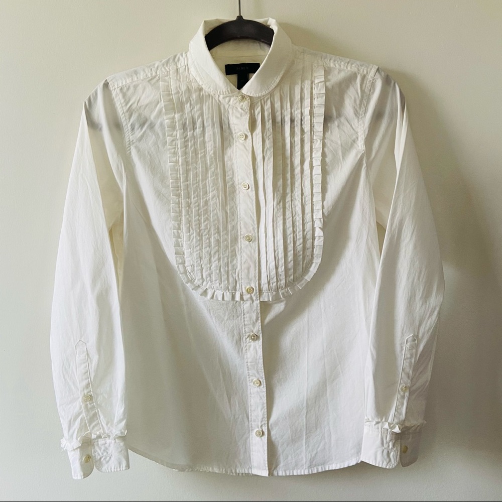 (4 for $30 🌸) J. Crew White Tuxedo Shirt